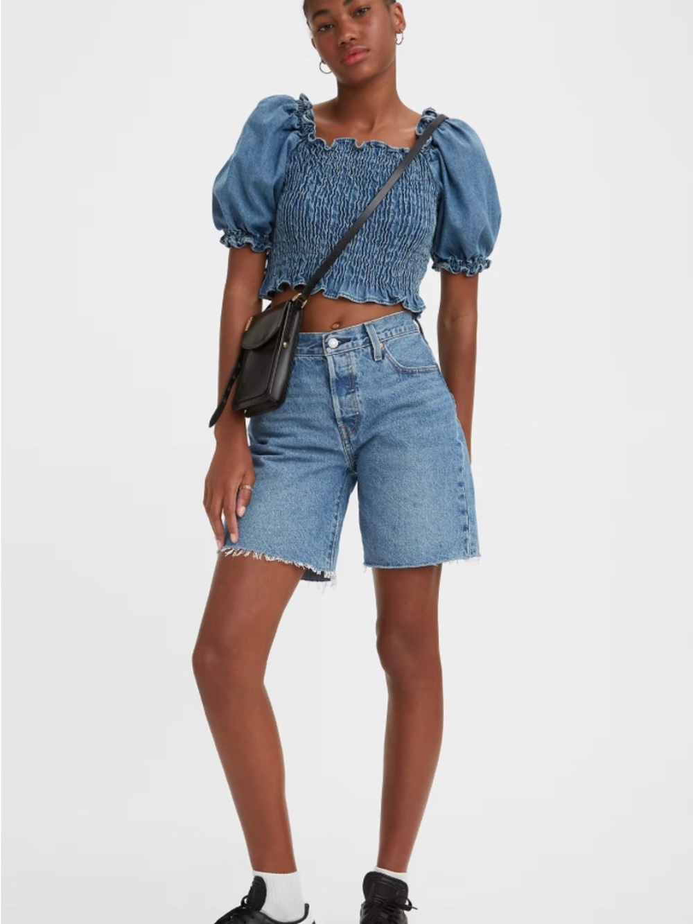 Levi's 90’s 501 Blue Cutoff Denim Shorts with Raw Hem 25